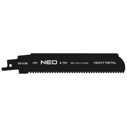 Sabre saw blade, HM, 152 x 24 x 1.2 mm, 8TPI