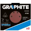 Sanding paper, velcro K180, triangular with 12 holes, 5 pcs for sander 59G264