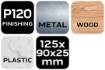 Abrasive sponge 125 x 25 x 90 mm, K120, angled