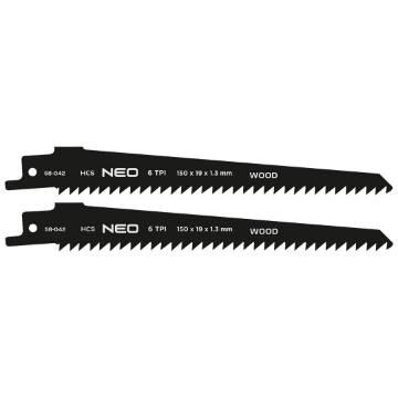 Sabre saw blade, HCS, 152 x 19 x 1.3 mm, 6TPI, cpl. 2 pcs.