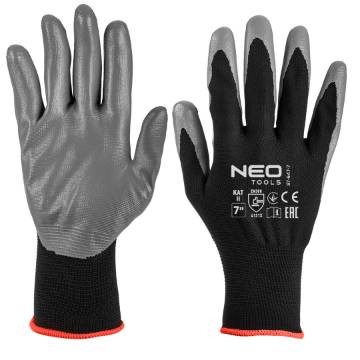 Work gloves, nitrile coated polyester, 4131X, size 7