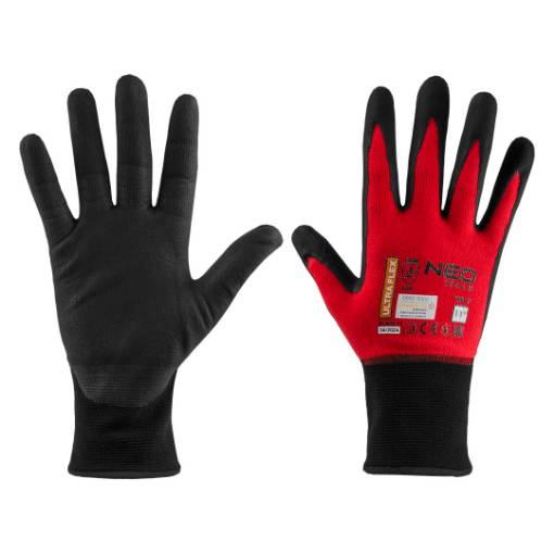 Ultraflex work gloves, nylon-spandex, polymethylnitrile (foam) coating, 4131X, size 11
