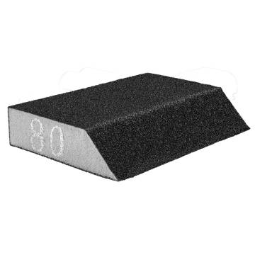 Abrasive sponge 125 x 25 x 90 mm, K80, angled