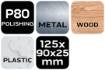 Abrasive sponge 125 x 25 x 90 mm, K80, angled