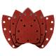 Delta sanding paper, velcro 140 x 140 x 80 mm, K40, 5 pcs, with holes