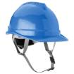 Industrial helmet with chin strap, blue