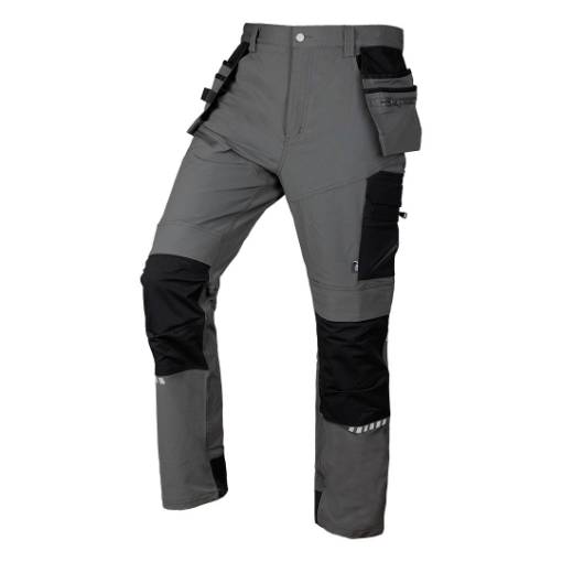 Mix&Match work trousers, 4 way stretch, with holsters, Cordura, grey/black, size S