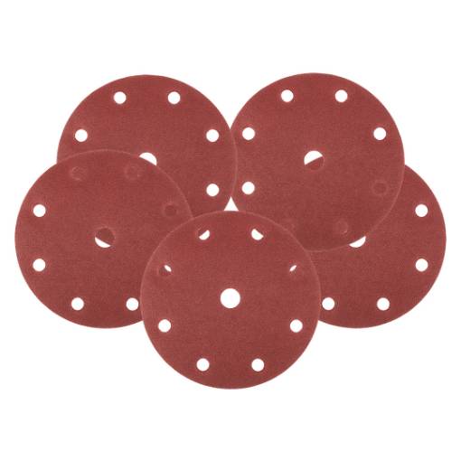 Velcro sanding discs  150 mm, P180, 5 pcs, with 9 holes for 04-721