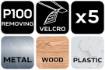 Velcro sanding discs 150 mm, P100, 5 pcs, with 8 holes