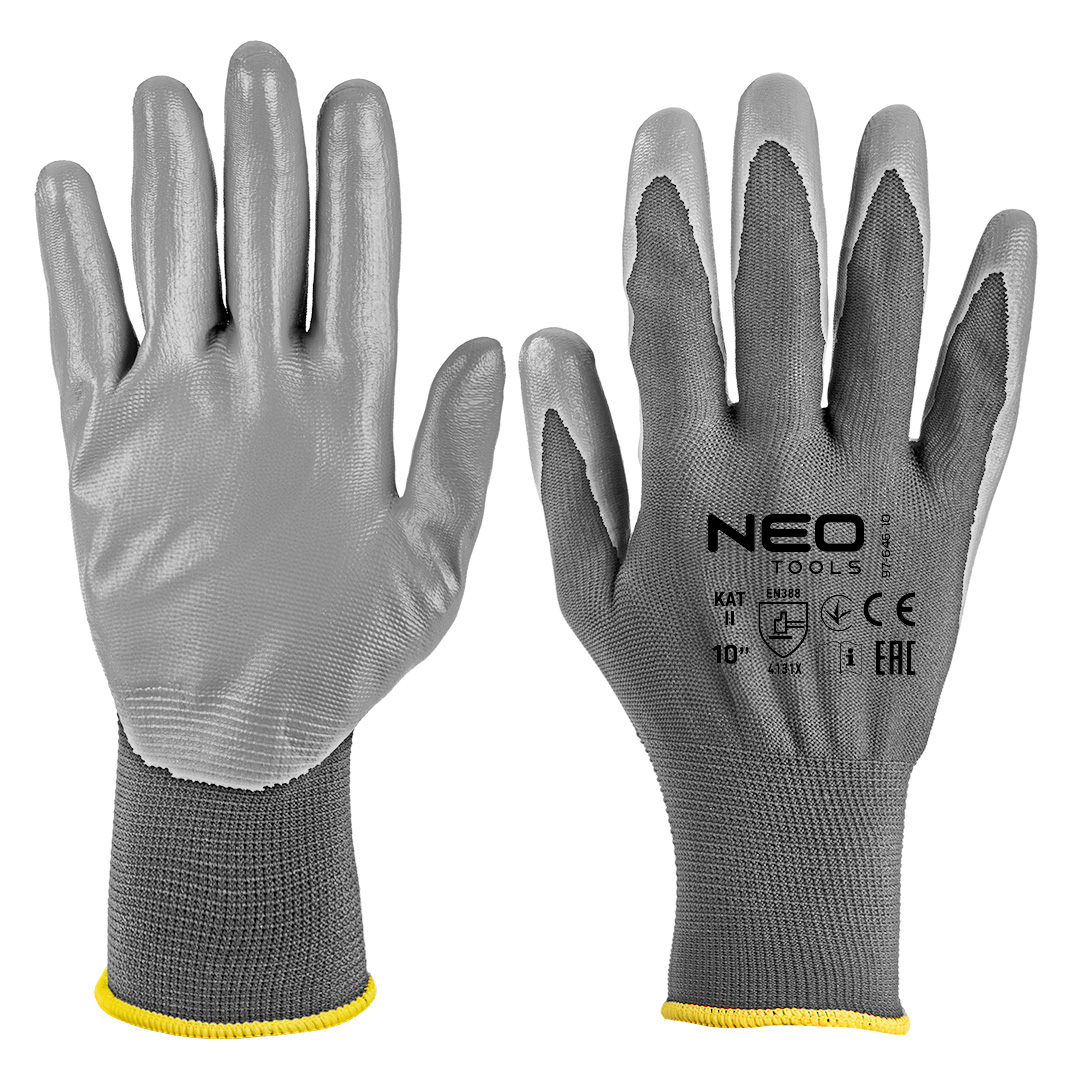 Work gloves, PU-coated polyester, 4131X, size 10