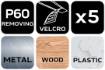 Velcro sanding discs 150 mm, P60, 5 pcs, with 8 holes