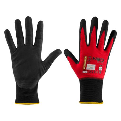 Ultraflex work gloves, nylon-spandex, polymethylnitrile (foam) coating, 4131X, size 10