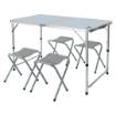 Camping set of table and 4 chairs, folded into a suitcase