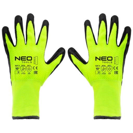 Insulated work gloves, latex coated nylon, 4142X, size 10