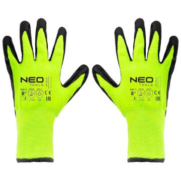 Insulated work gloves, latex coated nylon, 4142X, size 8