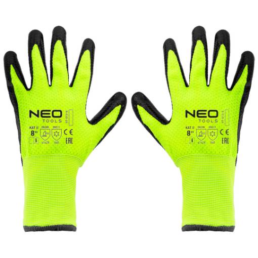 Insulated work gloves, latex coated nylon, 4142X, size 8