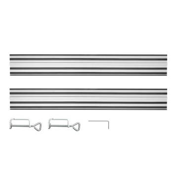 Guide rails 2 x 700 mm, connector, 2 clamps