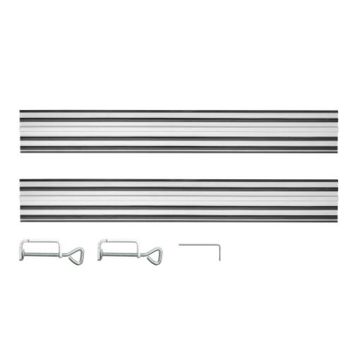 Guide rails 2 x 700 mm, connector, 2 clamps