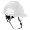 Industrial helmet with chin strap, white