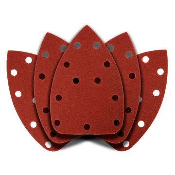 Delta sanding paper, velcro 140 x 140 x 80 mm, K120, 5 pcs, with holes