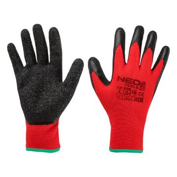 Work gloves, latex-coated polyester (crincle), 3131X, size 8