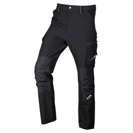 Mix&Match work trousers, 4 way stretch, black-green, size XXL