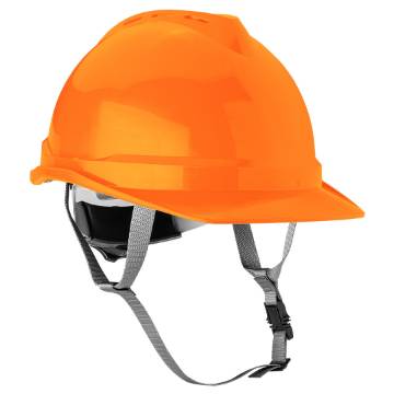 Industrial helmet with chin strap, orange