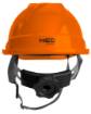 Industrial helmet with chin strap, orange