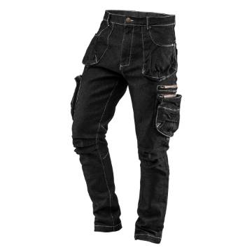 5 pockets work trousers DENIM, black, size M