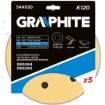 Sanding paper, velcro 225 mm, K120, 5 pcs, with 6 holes for sander 59G264, 59G265