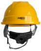 Industrial helmet with chin strap, yellow