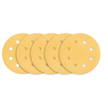 Sanding paper, velcro 180 mm, K120, 5 pcs, with 8 holes for sander 59G263