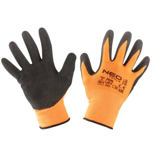 Work gloves, latex coated polyester (crincle), 3131X, size 11