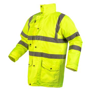 High visibility work jacket 5 in 1, insulated, yellow, size XXL