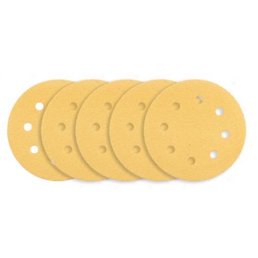 Sanding paper, velcro 180 mm, K80, 5 pcs, with 8 holes for sander 59G263