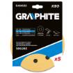 Sanding paper, velcro 180 mm, K80, 5 pcs, with 8 holes for sander 59G263
