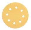 Sanding paper, velcro 180 mm, K80, 5 pcs, with 8 holes for sander 59G263
