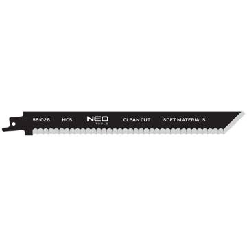 Sabre saw blade for clean cutting of insulation, rubber, cardboard 228 mm, HCS