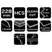 Sabre saw blade for clean cutting of insulation, rubber, cardboard 228 mm, HCS