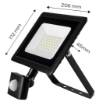Spotlight with motion sensor SMD 30W 2550 lm 230V