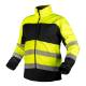 Softshell high visibility work jacket, black-yellow, size L