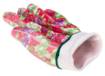 PU coated garden gloves, rose pattern, size 8"