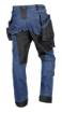 Work trousers DENIM, Cordura reinforcements, detachable holster pockets, navy blue, size XS