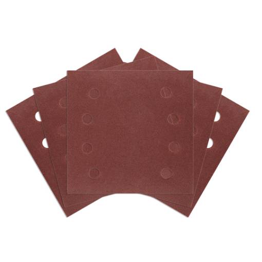 Sanding paper, velcro  113 x 113 mm, P240, 5 pcs. with 8 holes