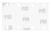 Velcro sanding paper, rectangular 80 x 130 mm, P800, 5 pcs, with 8 holes for 04-623