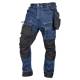 Work trousers DENIM, Cordura reinforcements, detachable holster pockets, navy blue, size L