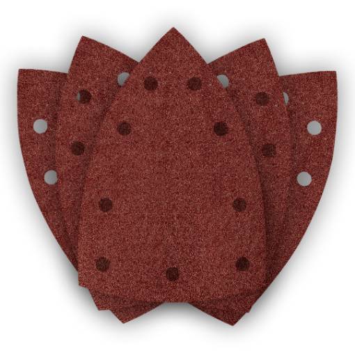 Sanding paper, iron 146 x 156 x 100 mm, P80, 5 pcs, with 9 holes for 04-623