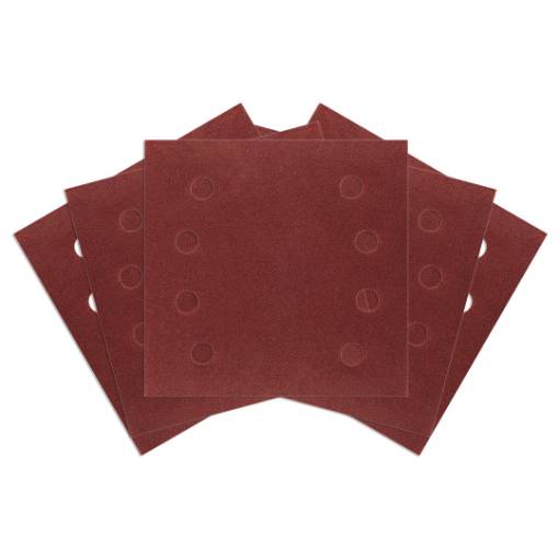 Sanding paper, velcro  113 x 113 mm, P120, 5 pcs. with 8 holes