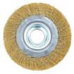 Wire wheel brush 150 x 32 mm, crimped wire, brass-plated