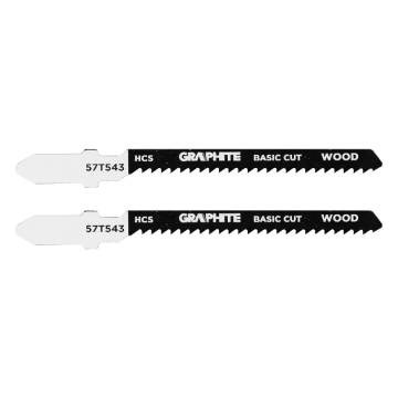Jigsaw blade, 12 TPI, HSC, T-shaped handle, 2 pcs, curved cut